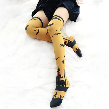 Japonijos Lolita Mergaičių Kojinės Helovinas Juostele Stiliaus Aksomo Ilgai Gyvulių Gpgb Modelis Overknee Pėdkelnės, Kojinės 60cm