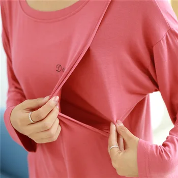 Japonijos pavasarį ir rudenį nėščių moterų plius dydis kvėpuojantis modalinis pižama nustatyti gimdymo ilgomis rankovėmis kelnės namų paslauga
