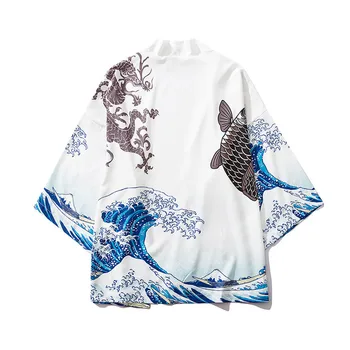 Japonijos Tradicinių Kimono Haori Striukė, Kelnės Drabužių Nustatyti Samurajus Žmogus Vasaros Plonas Kvėpuojantis Prarasti Yukata Apkarpyti Kelnės
