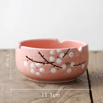 Japoniška Keramika, Pelenų Plokštelės Gėlių Modelio Peleninę Rūkymas Laikiklis Office Namų Kambarį Naudojimo Namų Dekoro