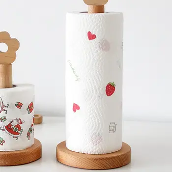 Japoniško stiliaus Medžio masyvo Popieriaus Ritinio Laikiklis Virtuvės Vertikalus Buko Popieriniu Rankšluosčiu Stovo Mažų Gėlių Rpg Stovo