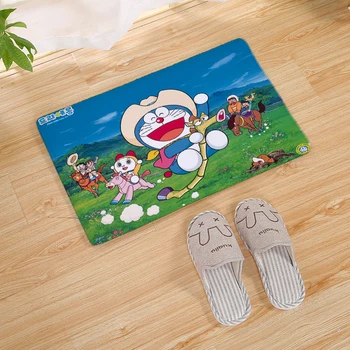 Japonų Animacinių filmų Doraemon Spausdinti Namo Słomianka Vidpadis Virtuvės Kilimų Patalpų Sveiki Vonios kambarys Anti-slydimo Kilimėliai 80cm