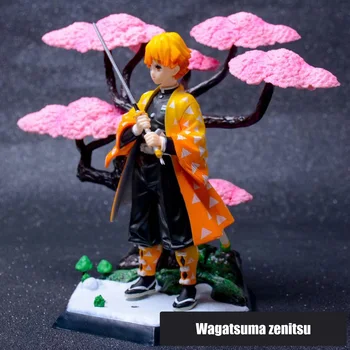 Japonų Anime Demon Slayer Veiksmų Skaičiai Žaislai Tanjiro Zenitsu Nezuko Shinobu KOCHO PVC Realus Statulėlės Modelis žaislai