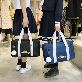 Japonų Mokyklos Anime gudetama jk vienodas Cos priemiestinių Rankinėje studentų peties nešiojamų drobės ranka maišo drobė 