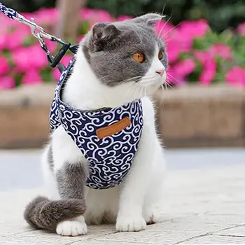 Japonų Stiliaus Pet Šuo, Katė, Diržas Liemenės Apykaklės Lauko Vaikščioti Pavadėliu Nustatyti prancūzų Buldogas Čihuahua Pug
