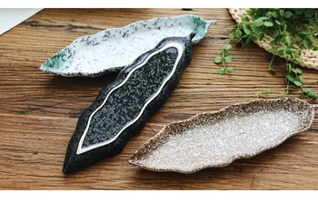 Japonų suši plokštė keramikos kūrybinis stačiakampio formos patiekalas, užkandžiai, užkandžiai plokštė asmenybės šviesą stalo įrankiai nustatyti plokštė