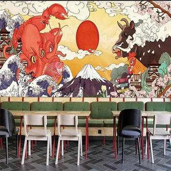 Japonų Ukiyo-e Darbų Virtuvė Parduotuvėje Suši Restoranas Sienos Popieriaus Sunwind Homestay Pramonės Dekoro Foną Tapetai, Freskos 3D