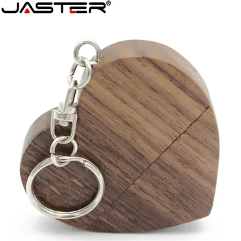 JASTER Klevas mediniai Graikinių riešutų mediniai MEILĖ širdies modelis, LOGOTIPAS 64GB Flash Drive 4GB 8GB 16GB 32GB Pendrive USB 2.0 Usb-geriausia dovana