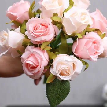Jaunavedžių Vestuvių Puokštė Priedai Bridesmaid, Šilko Rožės Nuotakos Puokštės Baltos Dirbtinės Gėlės Santuokos Šalies Namų Puošybai