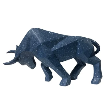 Jautis Skulptūra Abstrakčių Geometrinių Bison Bull Dervos Statula Namų Biuro Apdailos Juostą Meno Gyvūnų Galia Amatų Ornamentu Vaikų Dovanų