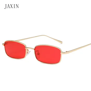 JAXIN Mados mažas rėmo metaliniais rėmais Akiniai nuo saulės Moterims asmenybės tendencija stačiakampio formos Saulės Akiniai Vyrams, prekės dizainas UV400 akiniai