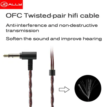 JCALLY EP01 Vokalas Plokščia galva ausinės Dinaminių ausinių su OFC 3.5 mm kabelio