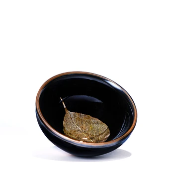 Jianzhan Aukso Lapų Patys Puodeliai Rankų Darbo Keramikos Arbatos Puodelio Kinijos Kung Fu Arbatos Rinkinys Gamtos Rūdos
