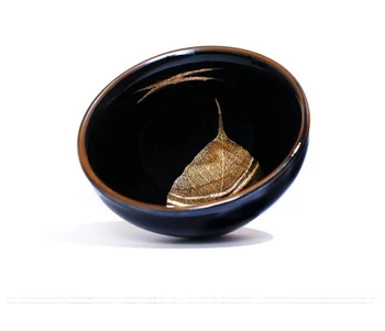 Jianzhan Aukso Lapų Patys Puodeliai Rankų Darbo Keramikos Arbatos Puodelio Kinijos Kung Fu Arbatos Rinkinys Gamtos Rūdos