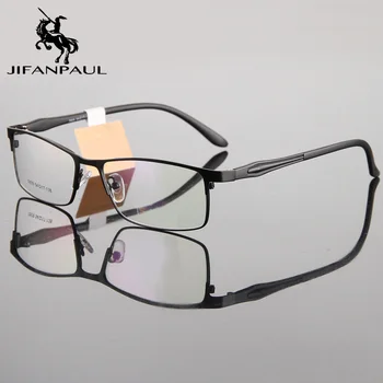 JIFANPAUL Grynas optinius akinius visą rėmo akiniai vyrų metaliniai akinių rėmeliai kompiuterio stiklai anti-glare žaidimas akinius vyrams