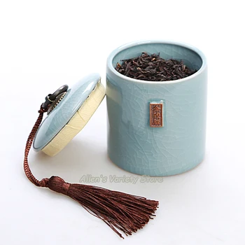 Jinjunmei Longquan spalvos jūros vandens Arbatos Dėžutė arbatos Filtras, keramikos, Porceliano arbatos jar keramikos arbatos barelį uždaromos bakas bako arbatos caddy