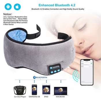 JINSERTA 2020 Bevielio Stereo Bluetooth Ausinės Miego Kaukę, Telefono ekrano užsklandą Miego Minkštos Ausinės Miega Akių Kaukė Muzikos laisvų Rankų įranga