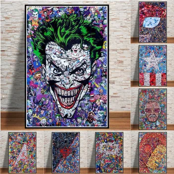 Joker DC Comics Koliažas Plakatas Ir Spausdina Sienos Meno Tapybos Sienos Nuotraukas Kambaryje Namų Dekoro
