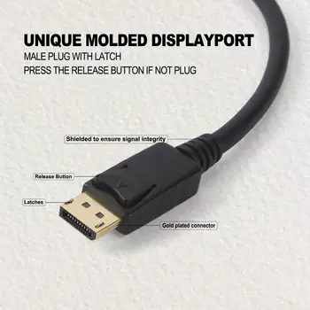JORINDO Aktyvus DP HDMI Kabelis(DP1.2), 6ft DisplayPort į HDMI,4K x 2K & 3D Audio/Video, Eyefinity Multi-Ekranas, Parama,1,8 M