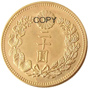JP(24)Japonijoje 20 Jenos Auksu Azijos Meidži 37 Metų Auksą, Sidabrą, Kopijuoti Monetos