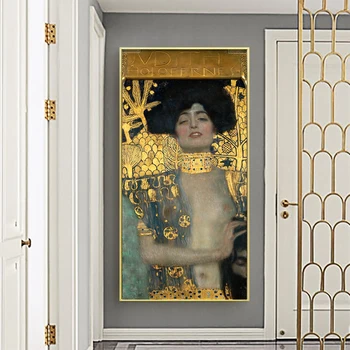 Judita ir Holofernes Dailininko Gustav Klimt Naftos Tapyba ant Drobės, Plakatų ir grafikos Cuadros Sienos Menas Nuotraukas Kambarį