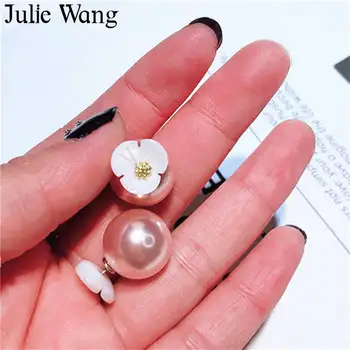 Julie Wang 10vnt 12mm Fizinis Apvalkalas Gėlės Granulių Dangteliai, Karoliai, Pakabučiai, Apyrankės Rasti Juvelyrikos Priėmimo Priedų