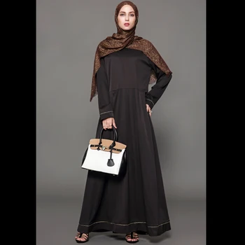 Juoda Skraiste Musulman De Režimas Longue Femme Vestidos Mujer Abaja Maxi Musulmonų Mados Suknelė Turkijos Ilgai, Plius Dydis Suknelės Moterims