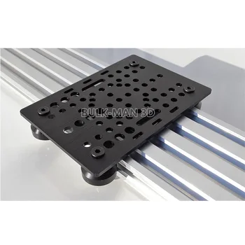 Juodas Anoduoto Aliuminio V-Įpjovos Platformos Plokštės Nustatyti 20 - 80mm su V-Įpjovos Kieto V Varantys Rinkinys CNC Staklių Dalys