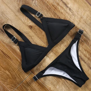 Juodas Bikini Push Up Micro Brazilijos Bikini Komplektas 2020 Seksualus Maudymosi Kostiumėlis Moterims Vientisų Maudymosi Kostiumėliai, Aukštos Sumažinti Maudymosi Kostiumą Moterų Paplūdimio Drabužiai