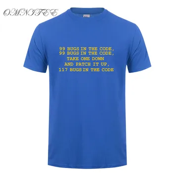 Juokinga, Programinės įrangos Inžinierius 99 Klaidas Kodas Marškinėliai Vasarą Vyrams trumpomis Rankovėmis Medvilnės Inžinierius Programuotojas T-shirt Vyras OZ-037