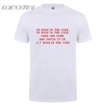 Juokinga, Programinės įrangos Inžinierius 99 Klaidas Kodas Marškinėliai Vasarą Vyrams trumpomis Rankovėmis Medvilnės Inžinierius Programuotojas T-shirt Vyras OZ-037