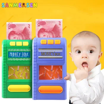 Juokingas Vaikas taupyklė Muzikos Žaislai Modeliavimas Popieriaus Smulkintuvas Elektroninių ATM Piggy Bank Pinigų Monetomis Sutaupyti Lauke Indėlių Vaikams