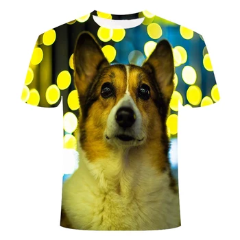 Juokingas Šuniukas Mielas Šuo 3D Atspausdintas Vyras, Moteris, T-Marškinėliai, Unisex Mados Atsitiktinis Trumpas Rankovės Street Wear Įdomus T-Shirt