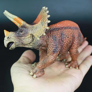 Juros periodo Dinozaurų Modeliavimas Triceratopsas Žaislo Modelis, Minkšta PVC Plastiko Rankomis Dažyti Gyvūnų Surinkimo Žaislai Vaikams Dovanų