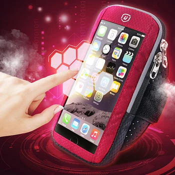 Jutiklinis Ekranas Sportas Arm Telefono Maišelį, kuriame Veikia Mobiliojo Telefono Raištį Bėgimo sporto Salė Rankos Band Dual Layer Kišenėje Telefoną Case For iPhone