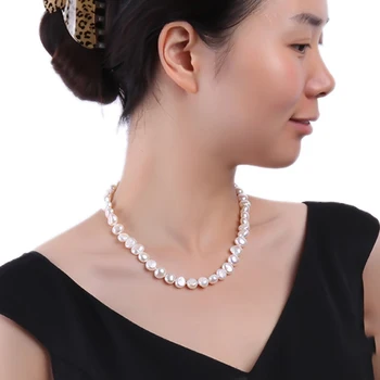 JYX lusterous Balta Pietų Jūros Baroko Perlas Karoliai 18 Cm gamtos perlas 328sale perlų vėrinį moterims