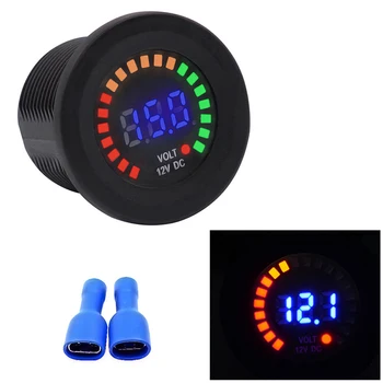 Jūrų Digital Voltmeter voltmetras LED Ekranas Automobilių Valtis Baterijos Indikatorius 12V Lauko Dalių Asmeninių Automobilių Reikmenys