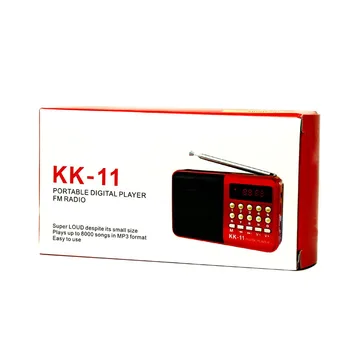 K11 FM Įkraunamas Mini Nešiojamasis Radijo Kišeninis Skaitmeninis FM USB TF MP3 Grotuvo Garsiakalbių