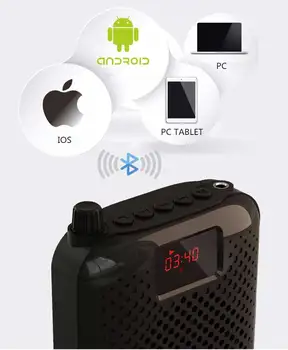 K500 Nešiojamas Mikrofonas Bluetooth Kortelių Garsiakalbis, Įrašymo Funkcija, Stiprintuvas Mokytojas Vadovas Kabo Didelės Galios Garsiakalbis Garsiakalbis