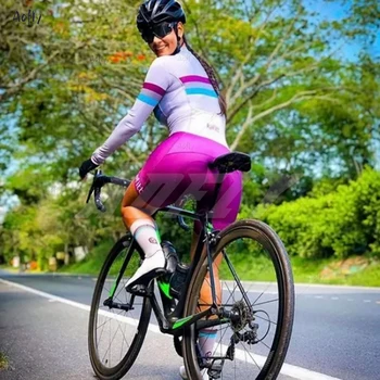 KAFITT Moterų Triatlonas ilgomis Rankovėmis Dviračių Jersey Rinkiniai Skinsuit Maillot Ropa Ciclismo Dviračių Drabužėlių Eiti Pro Jumpsuit Gelio Padas
