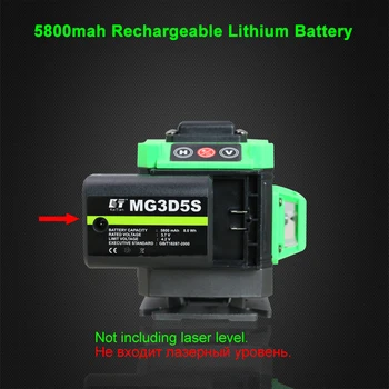 Kaitian 5800mah Įkraunama Ličio Baterija 3D 12Lines Lazerio Lygio Kryžiaus Vertikaliai Horizontaliai Žalia Savaime išsilyginantis Lazerio Linija