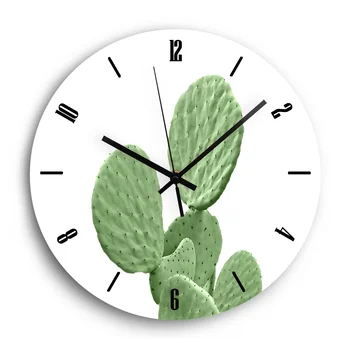 Kaktusas Skaitmeninis Modernaus Dizaino Sieninis Laikrodis Augalų Slient Kambarį Dekoratyvinis Akrilinis Laikrodis ant Sienos Žiūrėti Namų Dekoro