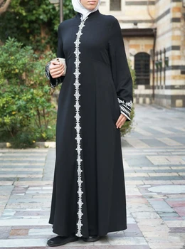 KALENMOS Plius Dydis 5XL Musulmonų Abaja Suknelė Moterims Musulman Abayas Eid Islamo Drabužių Dubajus Arabų Maroko Kaftan Djellaba Skraiste