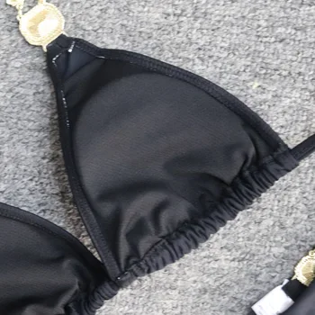 Kalnų krištolas maudymosi kostiumėlį 2019 Naują įrašą Krištolo ir Deimantų Bikini Nustatyti Metalo Grandinės maudymosi Kostiumėliai, Prabangos Aristokratų Moterų Plaukimo Kostiumas