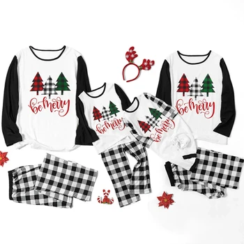 Kalėdų 2020 Šeimos Atitikimo Pižama Nustatyti Medžio Suaugusiųjų Šeimos Vaikas derinti Drabužius Viršuje+Kelnės Kalėdos Sleepwear Pj Nustatyti Kūdikio Romper