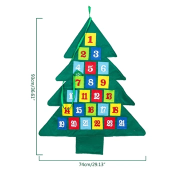 Kalėdų Advento Atgalinės atskaitos Sieninį Kalendorių su 24 Kišenės Namuose Kalėdos Medžių Kabo