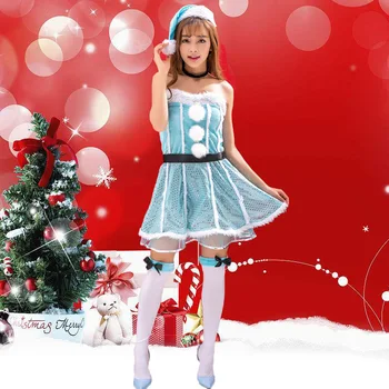 Kalėdų Cosplay Kostiumų Lady Šalis Suknelė COS Veiklos Sustojimo Drabužių Suaugusiųjų Santa Claus Nustatyti Elnių Vaidmenų Sijonas