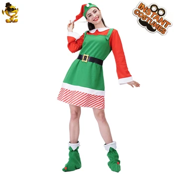 Kalėdų Kostiumas Suaugusiųjų Porų Kalėdų Senelio Kostiumas Cosplay Moterų Juokinga Elf Drabužiai Vyrams, Žalia Elf Komplektus Fancy Dress Up