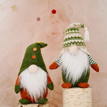 Kalėdų Lėlės Stovi Laikysena Megzti neaustinių Beveidis Gnome Lėlės Apdailos Kalėdų Medžio Apdaila Dovana