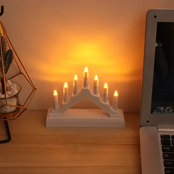 Kalėdų Plastiko Žvakė Tiltas Šviesos Tiltas Formos LED Nakties Šviesos Tiltas Formos Stalo Lempos - Ne Baterija (Atsitiktinė Spalva)